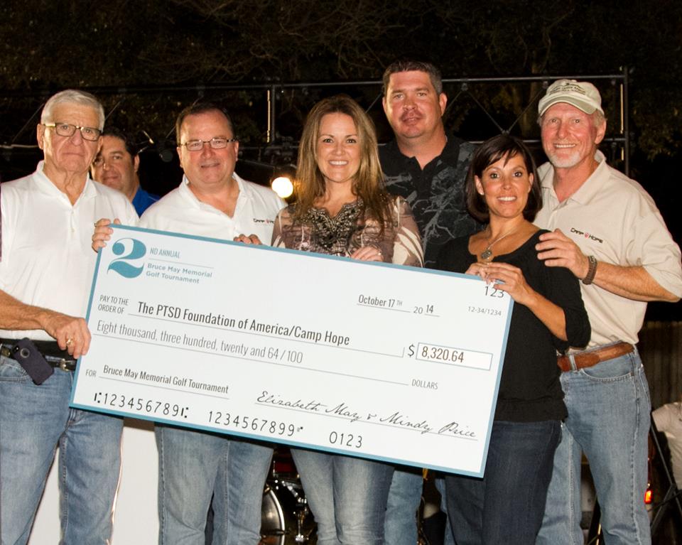 In 2014 we donated $8364 to The PTSD Foundation of America/Camp Hope.